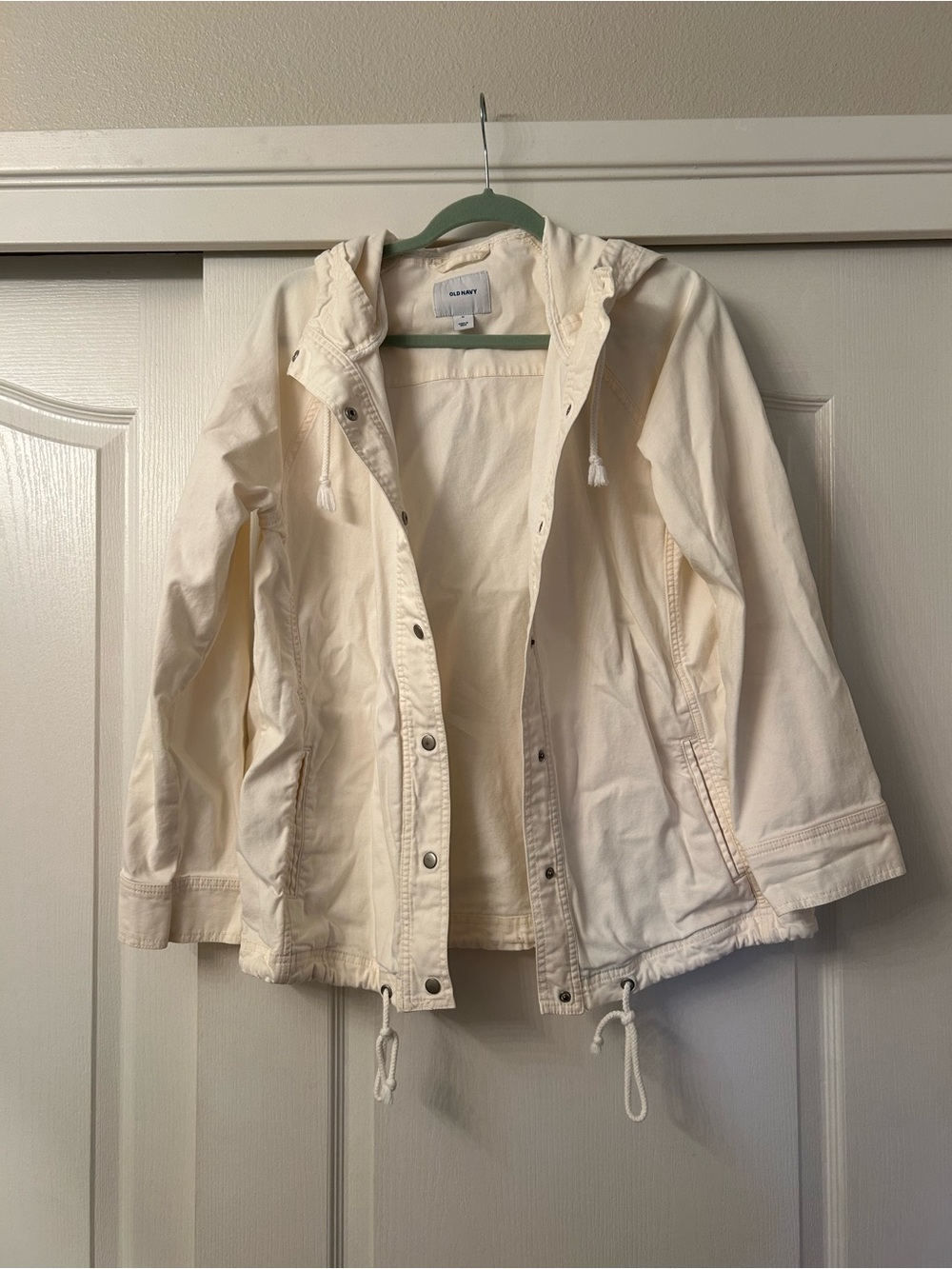 Old Navy Cream Hooded Utility Jacket